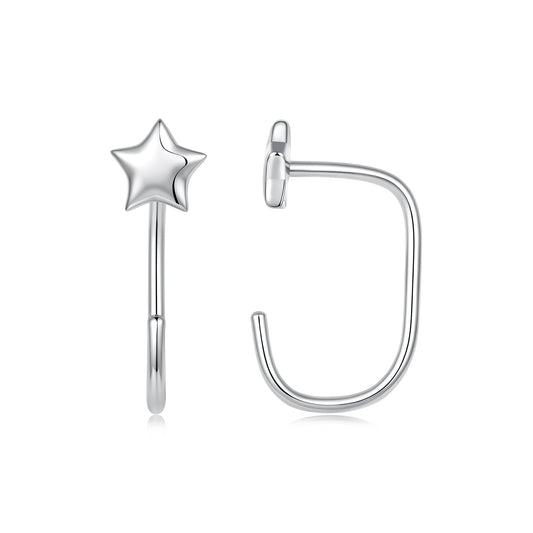 Boucles d'oreilles en laiton plaqué or blanc et argent sterling 925, 1,4 cm, pour femmes
