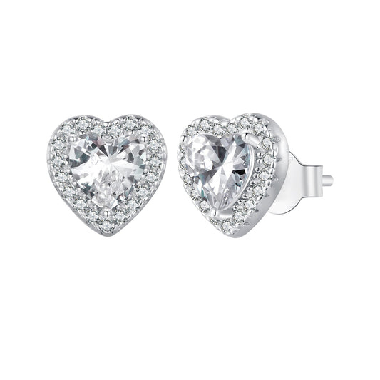 Boucles d'oreilles en argent sterling 925 avec zircons cubiques sertis pavé