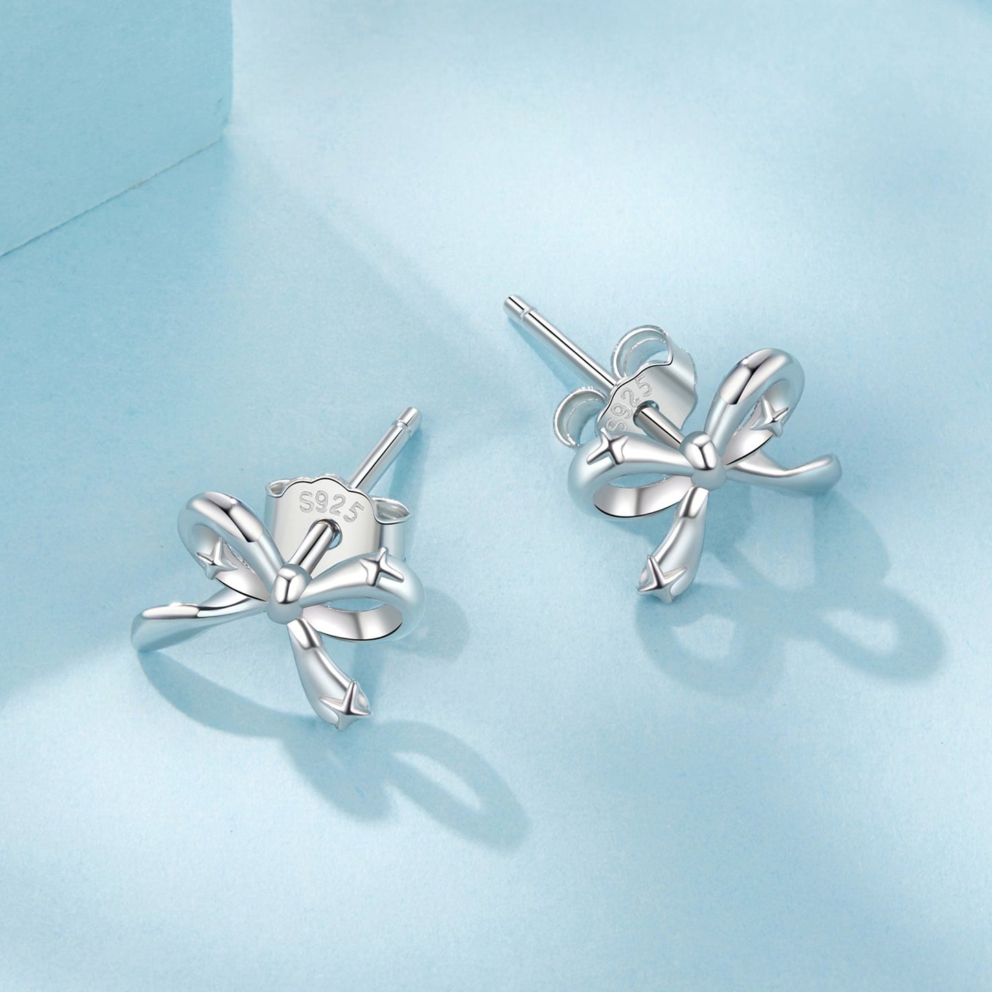 925 Sterling Silver Plated White Gold Earrings