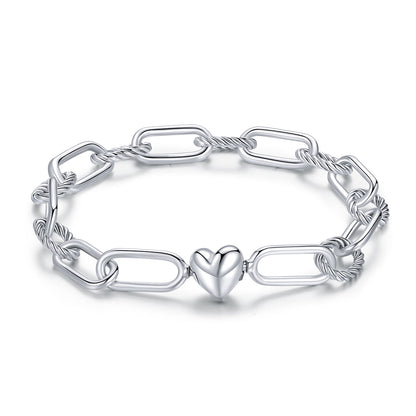 925 Sterling Silver Oxidized Bracelet 17cm for Women