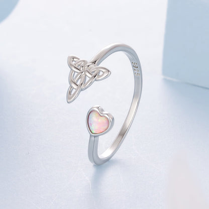 925 Sterling Silver Synthetic Opal White Gold Plated Ring for Women
