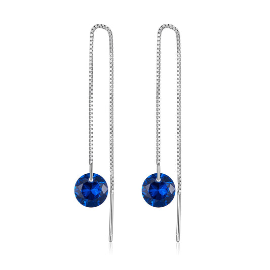 925 Sterling Silver Earrings with 0.8cm Main Stone and CZ for Women