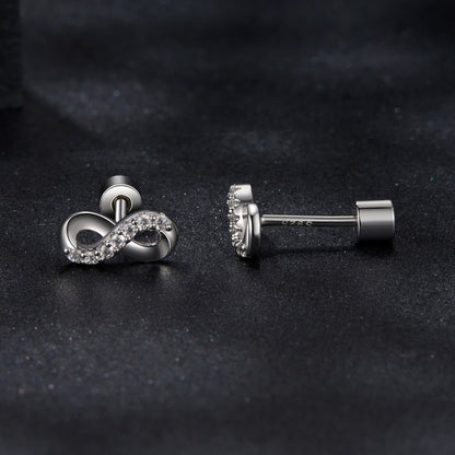 925 Sterling Silver & Moissanite Earrings 0.005ct for Women