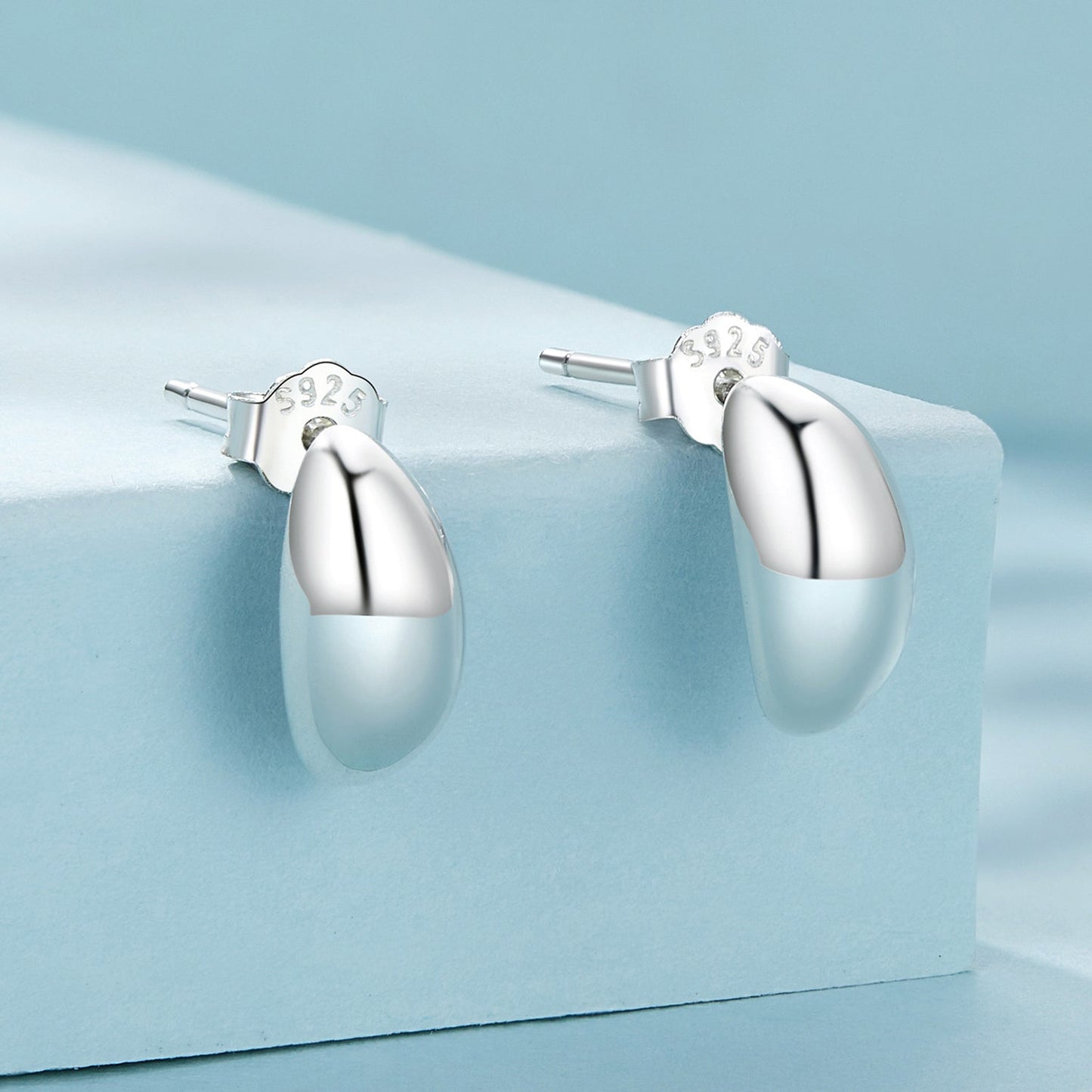925 Sterling Silver Earrings, Size 10*5mm - Oxidized Silver for Women