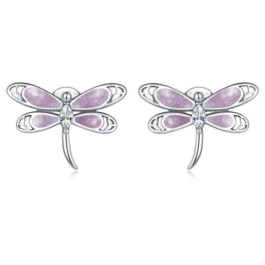 925 Sterling Silver Enamel Process Earrings with Pavé Setting CZ for Women