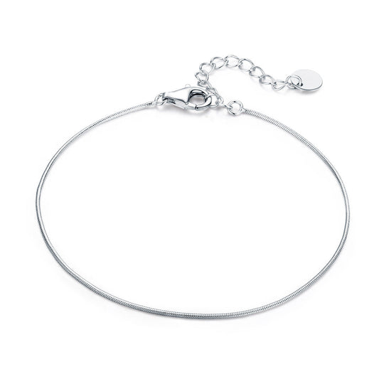 925 Sterling Silver Adjustable Platinum Plated Bracelet for Women