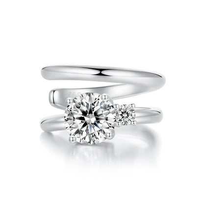 925 Sterling Silver 5mm Moissanite Earrings for Women, 13x8mm, White Gold Plated