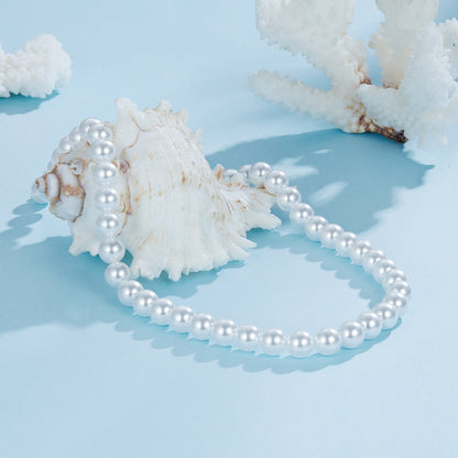925 Sterling Silver White Gold Plated 39-45.5cm Quality Shell Pearl Necklace for Women