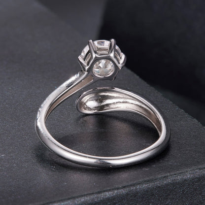 925 Sterling Silver 1 Carat Moissanite Ring for Women