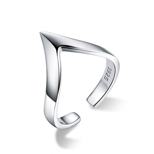 Bague unisexe en argent sterling 925 plaqué platine - Largeur 0,3 cm
