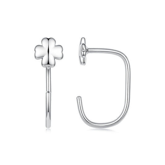 Boucles d'oreilles 1,4 cm en argent S925, laiton et plaqué or blanc pour femme