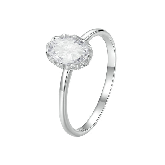 Bague en argent sterling 925 avec moissanite de 1,6 mm et 1 carat, taille 6, pour femme