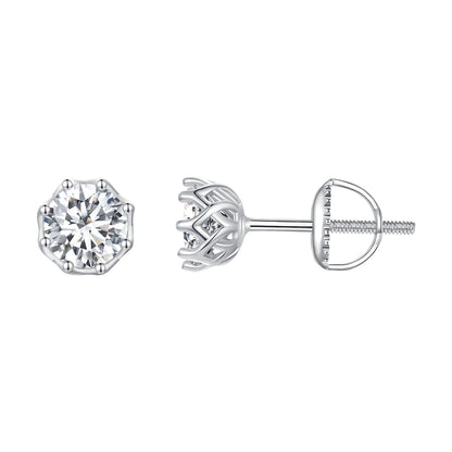 925 Sterling Silver Moissanite 0.5 Carat Earrings for Women
