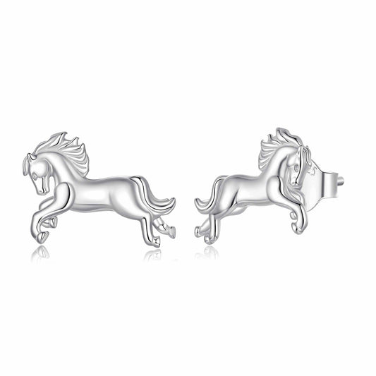 925 Sterling Silver Earrings 0.9*1.3cm with White Gold Plating for Women
