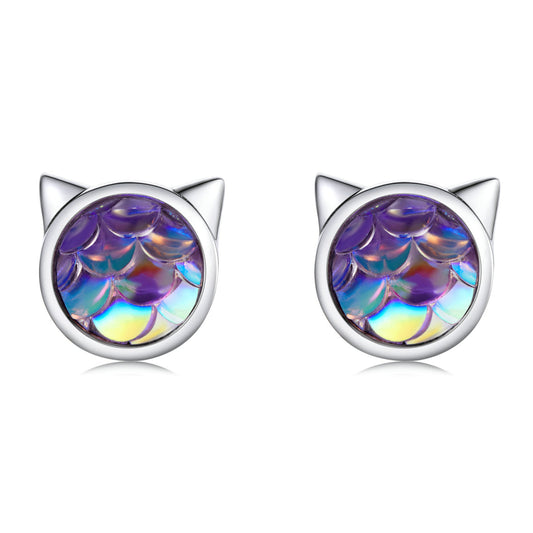 S925 Sterling Silver Resin Oxidized Silver Earrings