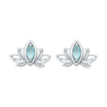 925 Sterling Silver Earrings with Pavé CZ and White Gold Plating, Size 0.9*1.3 cm for Women