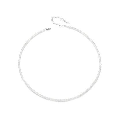 925 Sterling Silver White Gold Plated Necklace with Quality Shell Pearl for Women