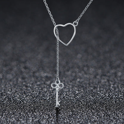 925 Sterling Silver Necklace 55cm with Heart Pendant for Women