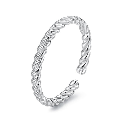 925 Sterling Silver White Gold Plated Ring for Women