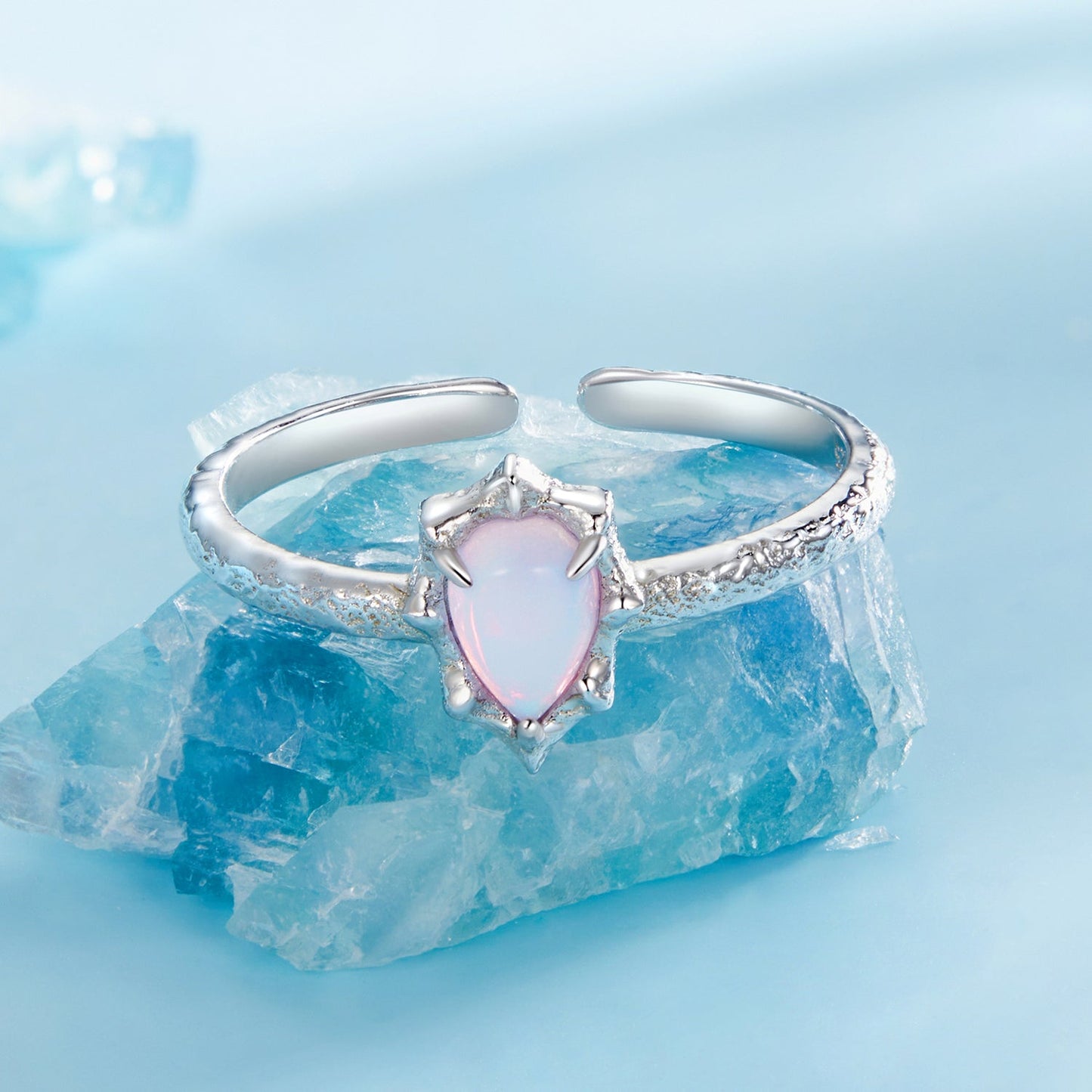 925 Sterling Silver & Synthetic Opal Pendant 0.9x0.7cm for Women