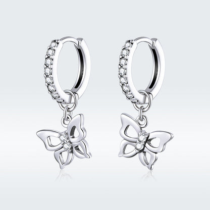 S925 Oxidized Silver Pavé Setting CZ Earrings for Women