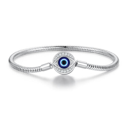 925 Sterling Silver Bracelet with CZ & Resin, Size 17.0