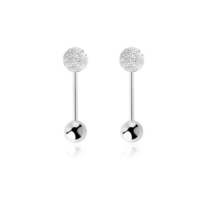 925 Sterling Silver Earrings with Platinum Plating - 0.3 cm for Women