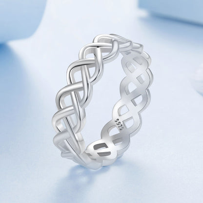 925 Sterling Silver and White Gold 0.5cm Ring Size 6.0