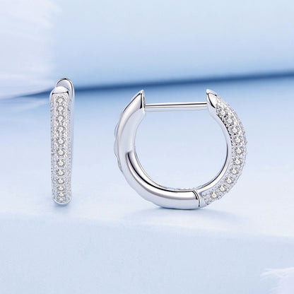 925 Sterling Silver Pavé Setting CZ Earrings for Women