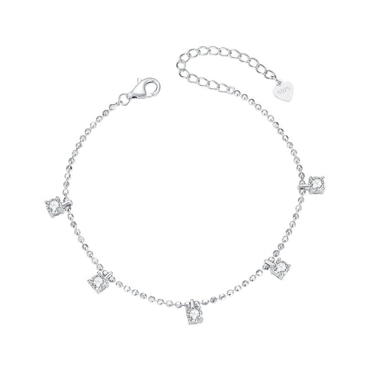 925 Sterling Silver Plated Platinum CZ Bracelet for Women