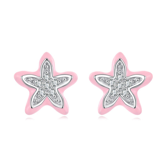 925 Sterling Silver Enamel CZ Earrings for Women