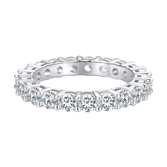 Bague pour femme en argent sterling 925 avec moissanite 0,1 ct, taille 6