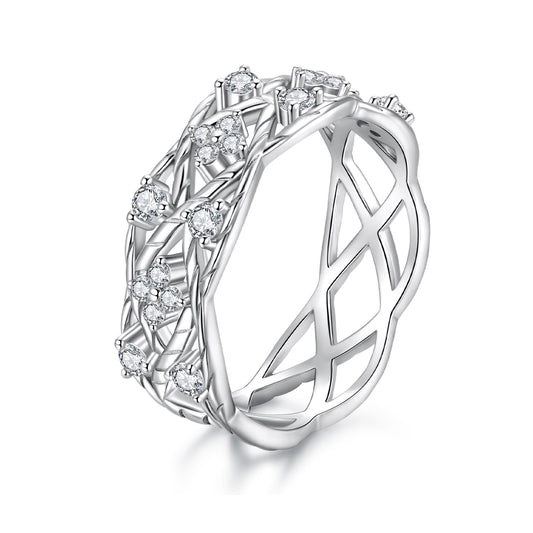 Bague en argent sterling 925 et moissanite de 0,14 carat, taille 8 pour femme