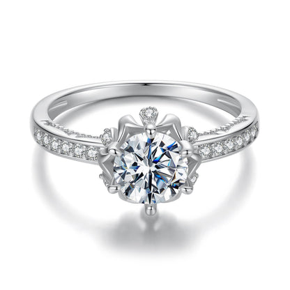 925 Sterling Silver Moissanite Ring 1ct Size 6