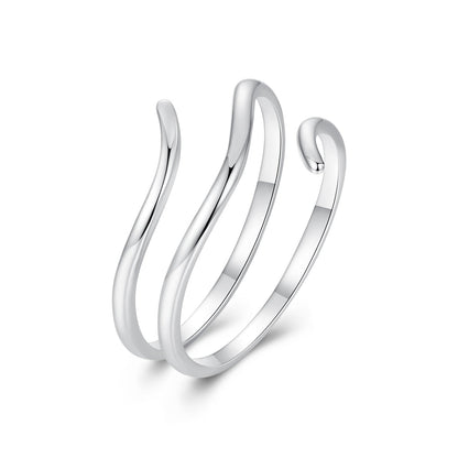 925 Sterling Silver Oxidized Silver Adjustable Ring for Men