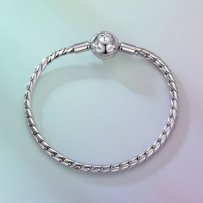 925 Sterling Silver White Gold Plated Bracelet with CZ Pendant for Women