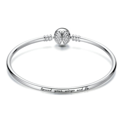 925 Sterling Silver 17.0 cm Oxidized CZ Bracelet for Women