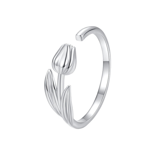 925 Sterling Silver Plated White Gold 0.18cm Rings for Women