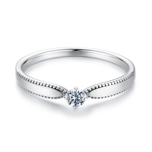 Bague moissanite en argent sterling 925, taille 6 pour femmes