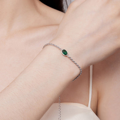 925 Sterling Silver Bracelet with CZ Pendants 150mm + 60mm Adjustable Size
