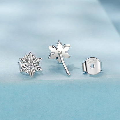 925 Sterling Silver Earrings with Pavé Setting CZ in Oxidized Finish