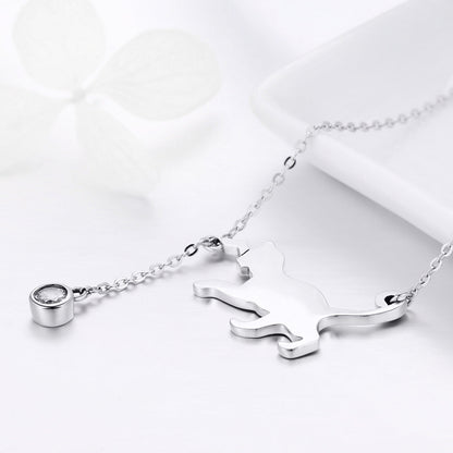 925 Sterling Silver Necklace 38-45cm with 1.4*2.5cm Pendant for Women