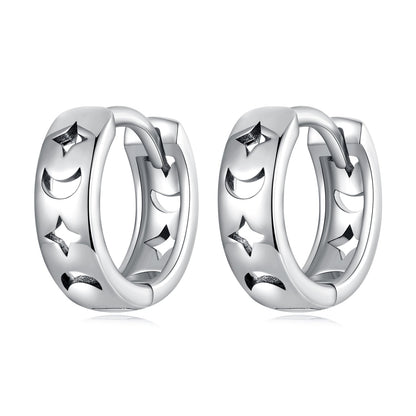 925 Sterling Silver Oxidized Earrings for Women 1.2*0.4cm