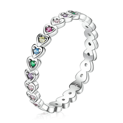 925 Sterling Silver & Platinum Plated 0.29cm CZ Ring for Women Size 6.0
