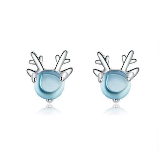 925 Sterling Silver Transparent Glass Earrings