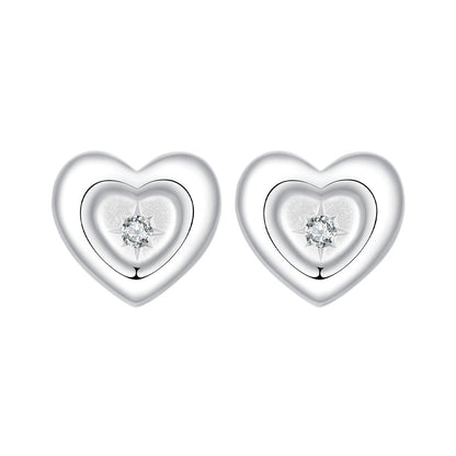 925 Sterling Silver White Gold Plated CZ Earrings