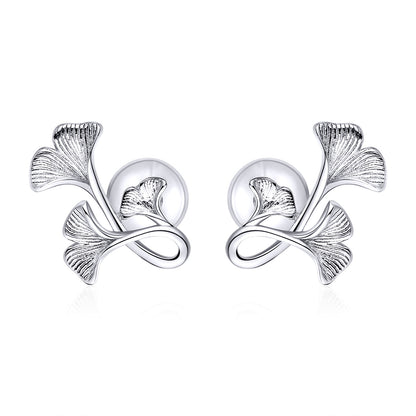 925 Sterling Silver Plated Platinum Wiredrawing Earrings