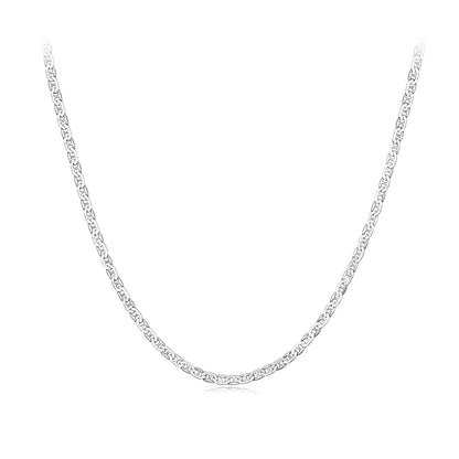 925 Sterling Silver Plated Platinum 45cm Necklace