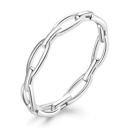 925 Sterling Silver 0.3cm Platinum Plated Ring