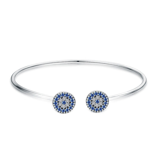 925 Sterling Silver Bracelet with Outer Diameter 6cm and Wall Thickness 0.2cm for Women
